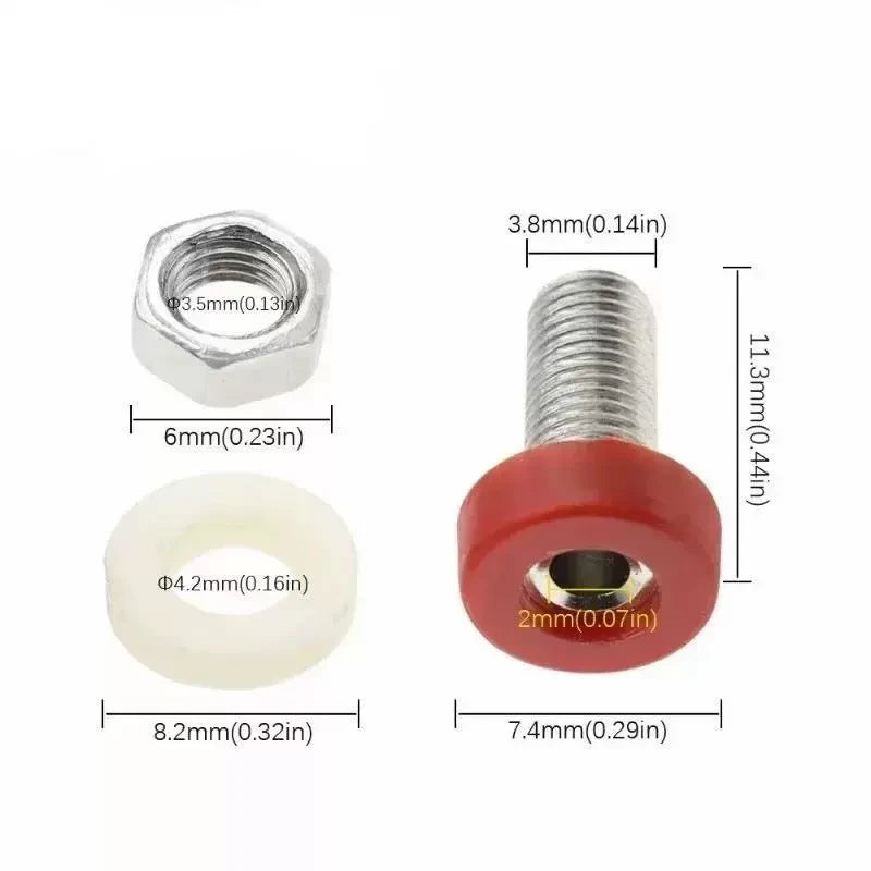 40pcs Brass 2mm Banana Socket Jack for 2mm Banana Plug Test Connector 5 Colors