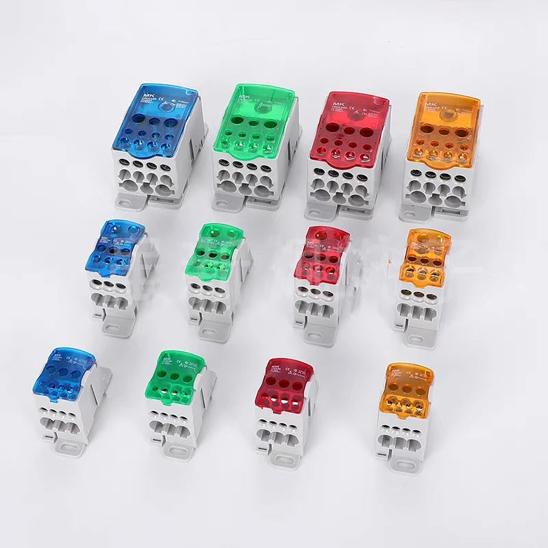 Distribution Box One In Several Out Power Wire Universal Electric Connector Junction Din Rail Terminal Block UKK 80A160A250A400A