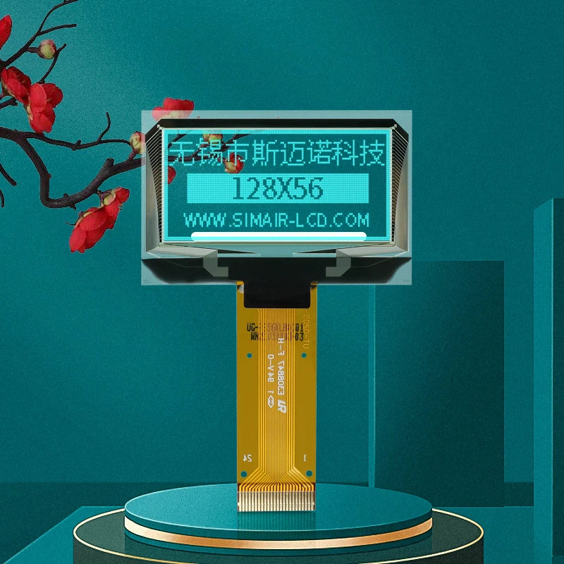 1.51 1.54 Inch 24PIN SPI/IIC/6800 COG 3.3V Blue PMOLED Screen SSD1309 Graphic 128x56 Display Transparent OLED 128x64