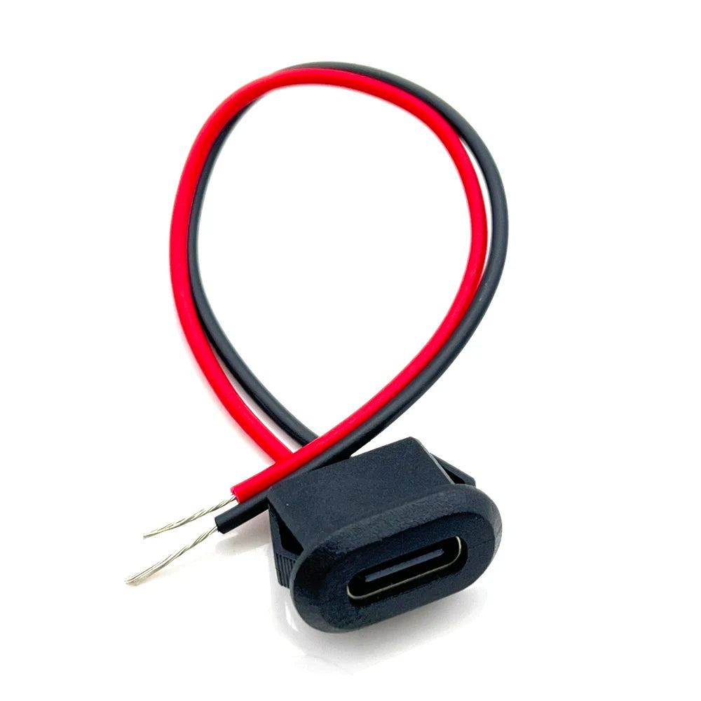 4 Pin Press Type USB Connector Type-C Waterproof with PH 2.0 Female Socket High Current Fast Charging Jack Port with Data Pin