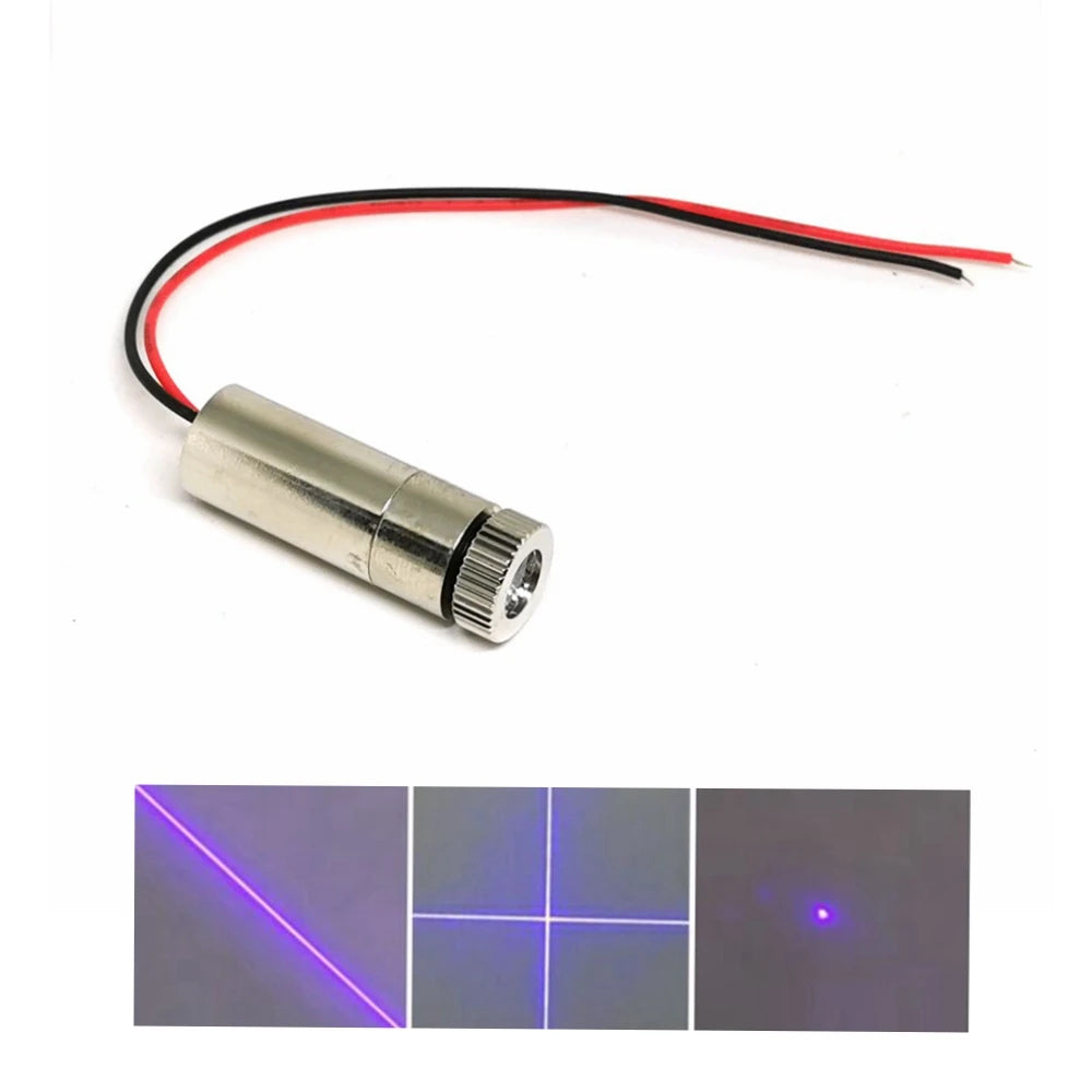 Focusable Adjustable 405nm Violet Blue Laser Module Dot/Line/Cross 10mw/20mw/50mw Aligment Lights 3-5V  12*25