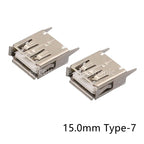 10 Pieces USB Type A Female Socket 180 Degrees Vertical 4pins USB Interface AF 13.7mm / 15.0mm