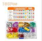 100/180 Piece Automotive Fuse Set, Complete Range of Current Specifications. Color-Coded Amperage for Quick Identification; High-Quality Conductive Metals with Good Conductivity and Sensitive Melting Properties. Transparent C