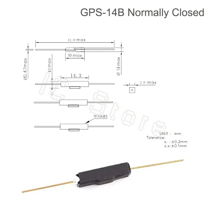 100PCS Magnetic Reed Switch Sensor GPS-11 GPS-14A GPS-14B MKA07101 MKA10110 MKA17101 Normally Open Normally Closed NO NC