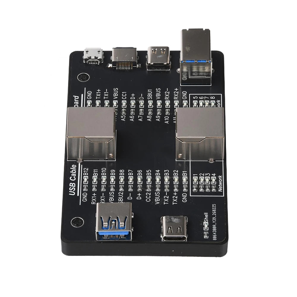 Multi functional USB cable tester USB3.0/3.1/3.2 C-type 24 pin cable detector supports RJ45 Lightning Micro-B printer cable test