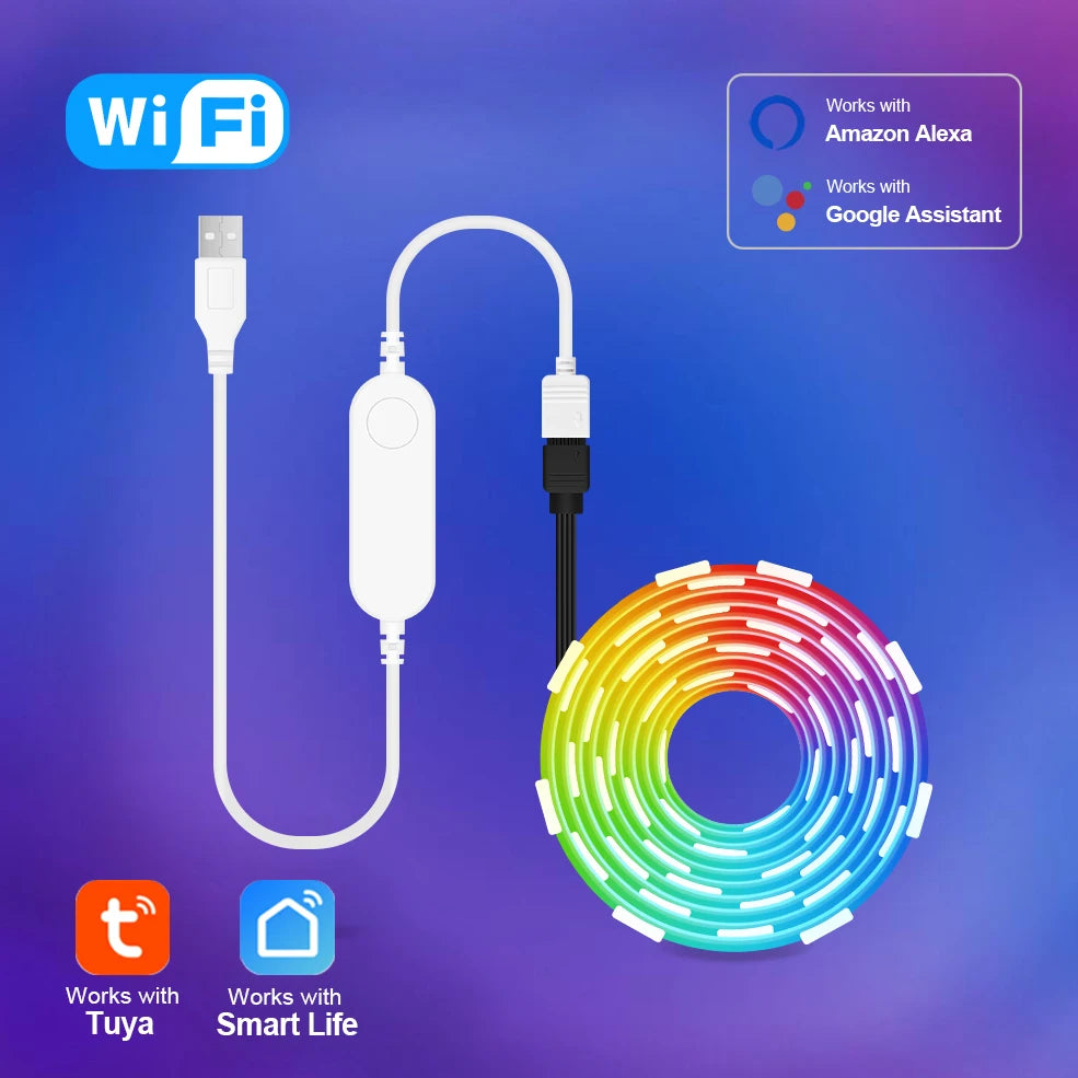 Smart LED Strip Lights RGB 5050 Tuya WiFi Zigbee Phone Control USB LED Flexible Ribbon Tape for TV Backlight Room Home Party