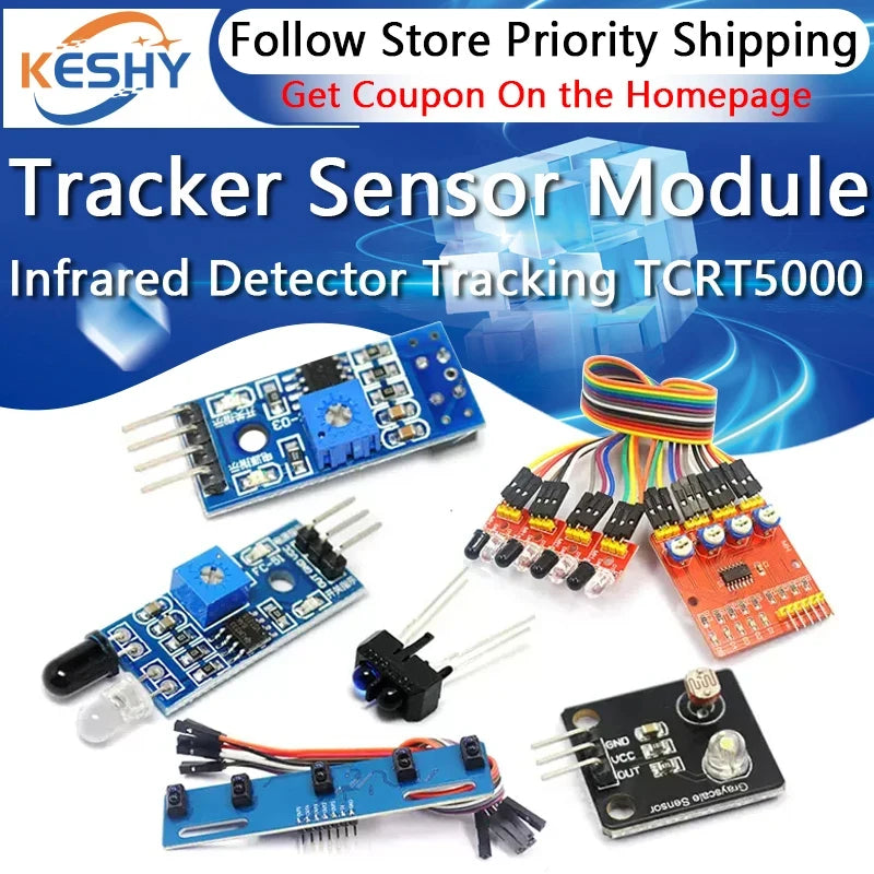 Infrared Detector Tracking Transmission Line TCRT5000 Tracker Sensor Obstacle Avoidance Sensor Module for Arduino Diy Car Robot