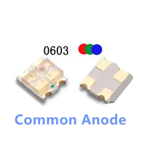 0603 RGB SMD LED, Common Anode/Cathode, 19-237/R6GHBHC 19-237B/R6GHBHC Full Color Lamp Beads 1.6*1.5MM