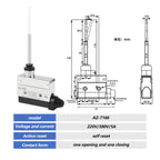 10A 250V AZ Waterproof Microswitch Travel Micro Limit Switch Small Horizontal Roller Lever AZ-7312 AZ-7311 AZ-7121 AZ-7310