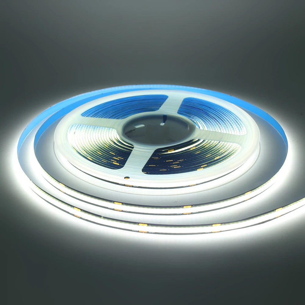 12V 24V Black PCB COB LED Strip Light 3000K 4000K 6000K 320LED/m High Density Lighting for Kitchen Cabinets Flex Tape RA90 IP30