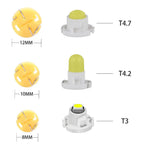 10pcs T3 LED 3030 SMD Led Bulb T4.2 T4.7 Indicator Light Bulb Car Dashboard Warning Indicator Light Instrument Lamp Auto Lamp