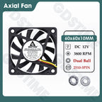 Gdstime 60MM Fan 24V 12V 5V Cooler 60x60x10MM Axial Cooling Fan 6010 Dual Ball Brushless Dupont USB Fan for PC Case CPU Cooling