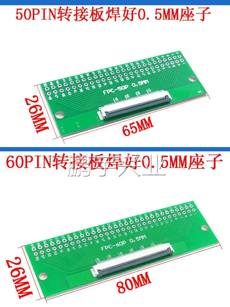 2pcs FPC FFC 0.5MM Pitch Conversion Board DIY PCB Board 4P~80P 6 8 10 20 24 26 30 34 40 50 60 P Connector For Cable Transfer