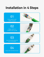 Vention NEW RJ45 Cat8 Cat7 Cat6A Connectors RJ45 Metal Tool Free Easy Termination Plug 2000MHz 40G LAN Cable Reusable Shielded