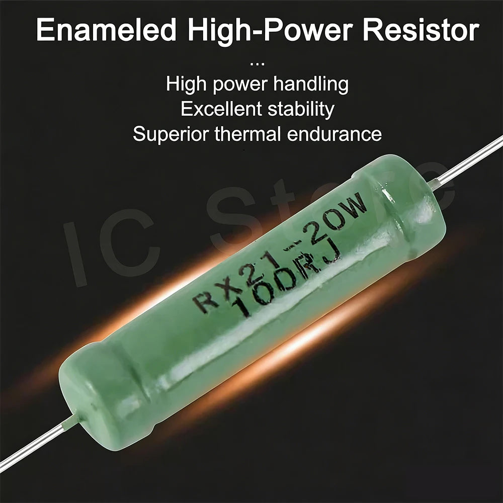 10PCS 15W 20W Wire Wound Resistor RX21 5% Resistance 0.1 0.2 1 2.2 3.3 4.7 6.8 10 22 47 100 220 330 470 680R 1K 10K 12K 15K Ohm