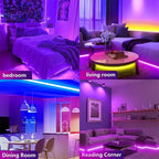 LED Strip Lights RGB 5050 LED Strips Bluetooth APP Control Color Changing DC 12V 30LEDS/M Per Meter For Bedroom Room Kitchen Bar