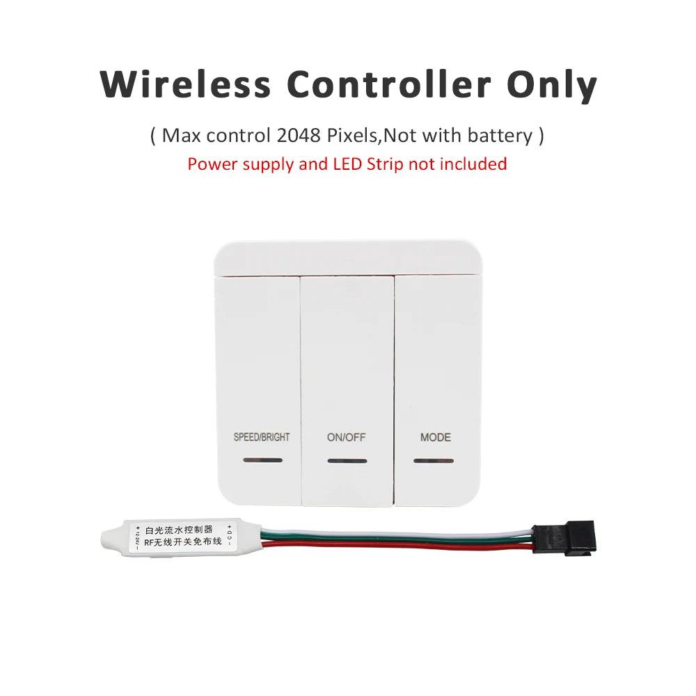 WS2811 2835SMD 24V DC Running Water LED Strip Flowing Light Wireless Controller Flexible Lamp Ribbon 120Leds/M IP30 10M 15M Kit