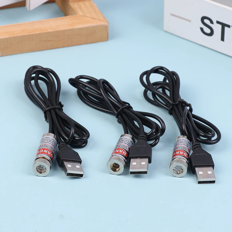 12mm 5mw Adjustable Focus Red Diode Industrial Laser Module Positioning Copper Head With USB Line 650nm Dot Line Cross