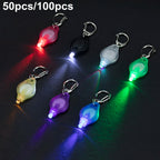 1/10/50/100pc/Mini LED Keychain Light White Red Yellow Green Blue Purple Light Flashlight Portable Emergency Lighting Torch Lamp