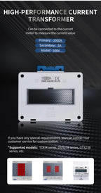 TOMZN Current Transformer High-current CT 660V Primary 2000A 1500V 1000V 200A Secondary 5A Base Plate Busbar Fixed ABS Sealed