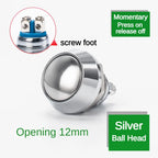 12mm Ball Round Head Metal Push Button Switch Waterproof Reset Self Locking Screw Welding Feet 3A Car Auto Horn Door Bell Swtich