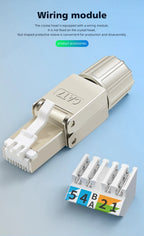 Tool Free Metal RJ45 Connector Toolless Reusable 23AWG to 26AWG Cable Internet Plug Easy Installation Tool-Free Termination Plug