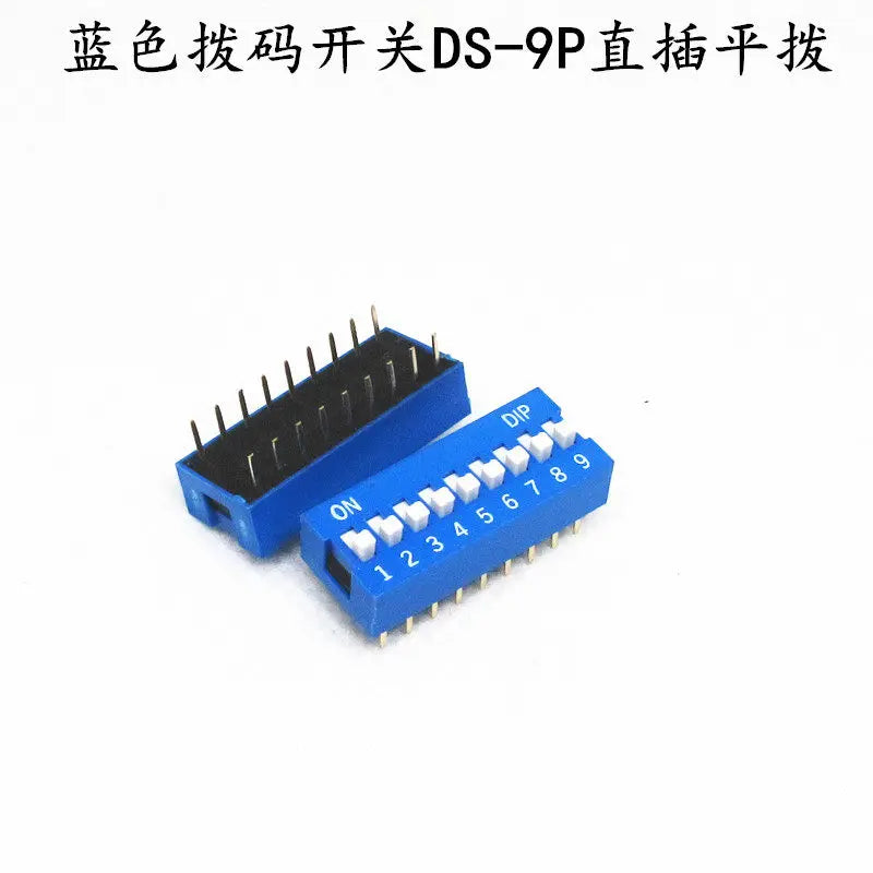 10PCS Red and blue dip switch 1 2 3 4 5 6 7 8 9 10 12PIN toggle switch spacing 2.54mm feet