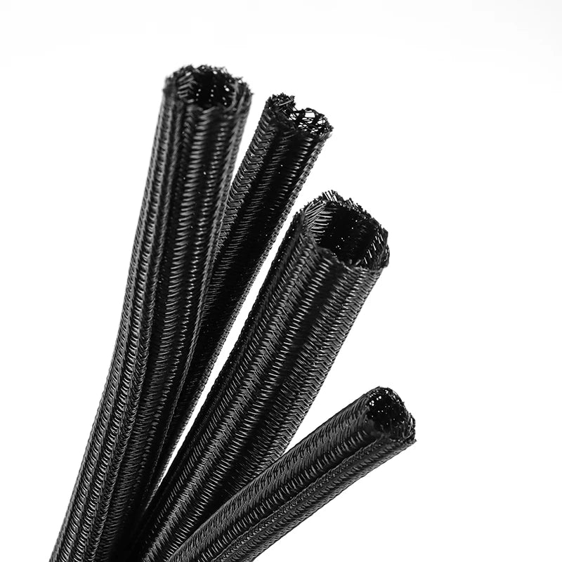 1~50m Expandable Cable Sleeve PET Braided Self Closed Auto Insulated Wrap Flexible Pipe Tube Split Line Protector Wire Organizer