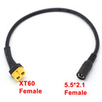 1Pcs 10A Ultra-soft XT60 Plug Male/Female Connector To DC5521 18AWG Power Cable Adaptor For Car Battery Charging Adapter Cables