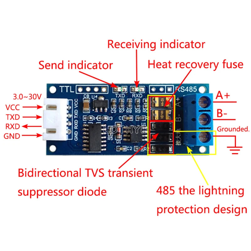 TTL Serial Port To RS485 Converter Board Module Hardware Automatic Control Converter Module For Arduino Microcontroller