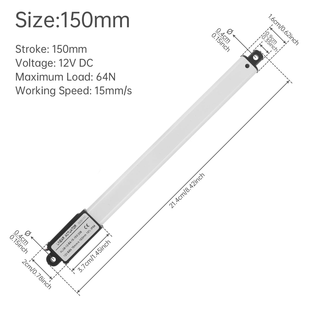 12V Linear Actuator 10-200mm Stroke 32N/64N/96N/188N/1000N/3000N Electric Reciprocating Lifting Linear Motion Actuator Motors