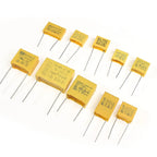 50PCS capacitor combination kit 102K~105K Polyester Film Capacitors Pack 275VAC X2 Capacitor Assorted Kit 0.047UF 0.1UF 0.22UF