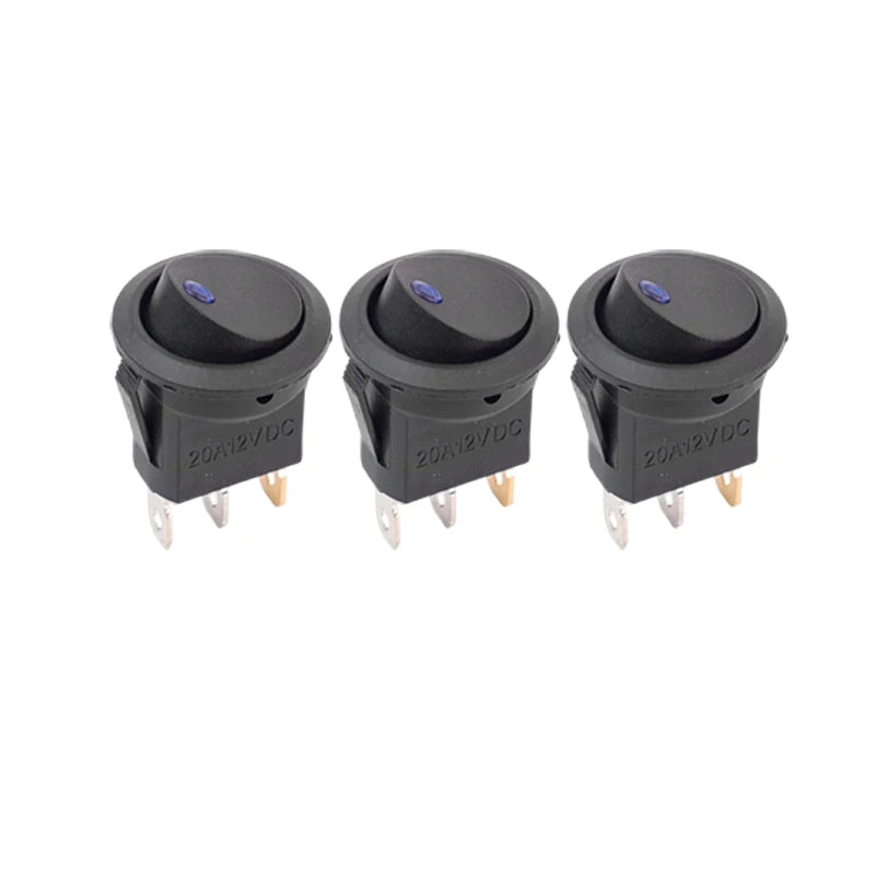 12V LED Boat Switch with Light Car Truck Rocker Switch on/Off Control SPST 3 Pin 2 Position for Marine Auto 1/3/12pcs
