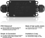 3pcs 2Way IP65 Waterproof Outdoor Junction Box 450V17.5A PG9 for Outdoor Underground Cable Line Power Cord Connector Protection