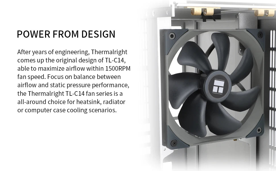 Thermalright 140mm Case Fan TL-C14/C14C/C14C-S/C14CW/C14CW-S CPU Cooling Fan ARGB 140mm Balance Fan Balance Performance Fan
