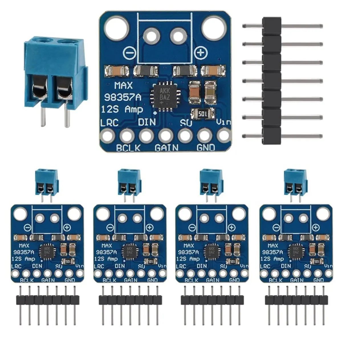 A003 5PCS MAX98357A I2S 3W Class D Amplifier Breakout Interface I2S Decoder for Audio Projects