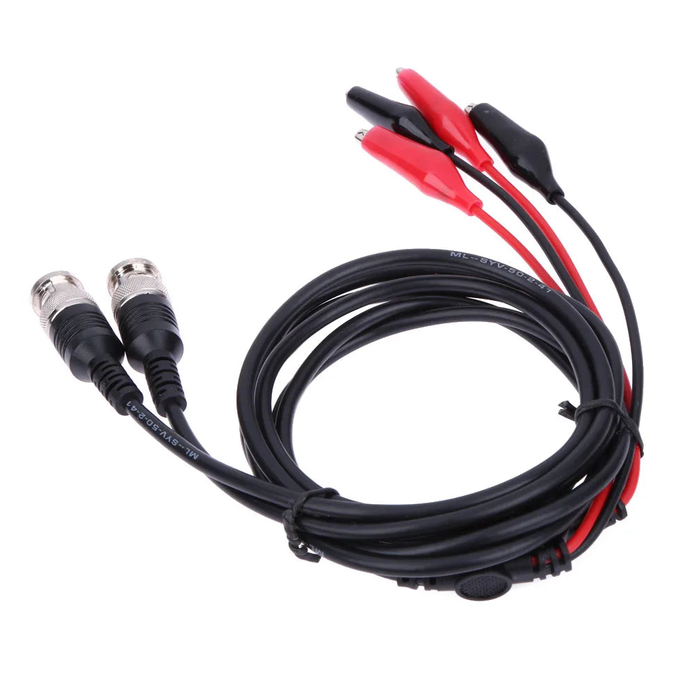 1M BNC Q9 to Dual Alligator Clip Oscilloscope Test Probe Leads 4MM Banana Plug Cables Connector Dual Tester Tools for Electrical