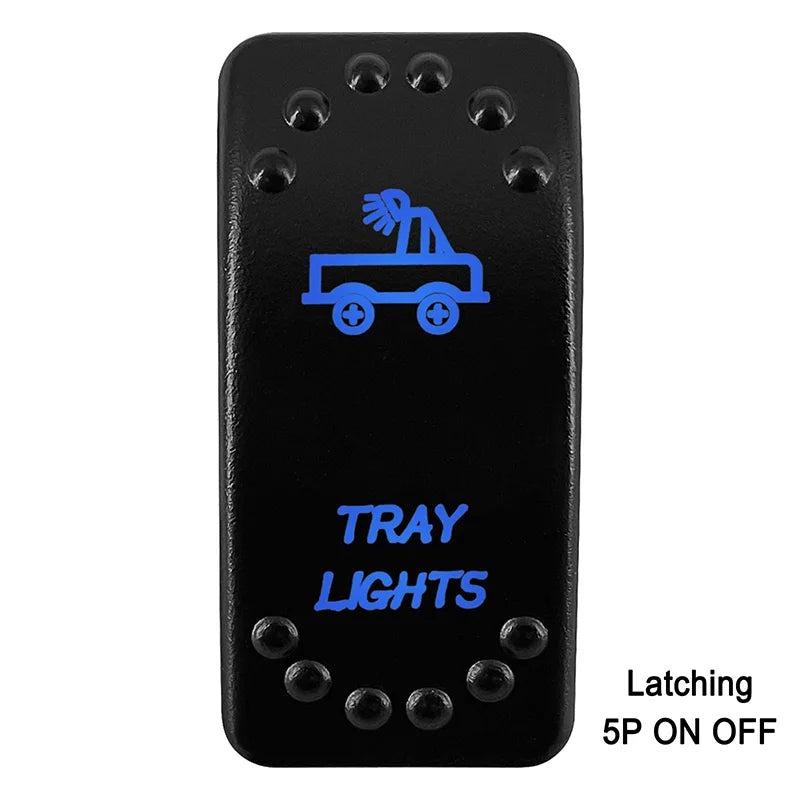Waterproof Rocker Switch with Blue LED | 12V/24V Latching & Momentary (SPST/ DPDT) | for Marine, UTV, ATV, RZR, Automotive