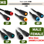 10Sets M6/M8 Multi-Pin Electric Butt Connector 2/3/4/5/6 Pin 20cm Cable Plug, Julet Style for Scooter, Motorcycle, EV Control