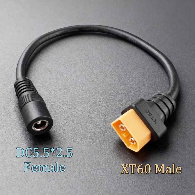 XT60 Male Female To DC 5.5*2.1/5.5*2.5 RC Battery Charging Connector Suitable For Aircraft Model Battery/drone Power Connection