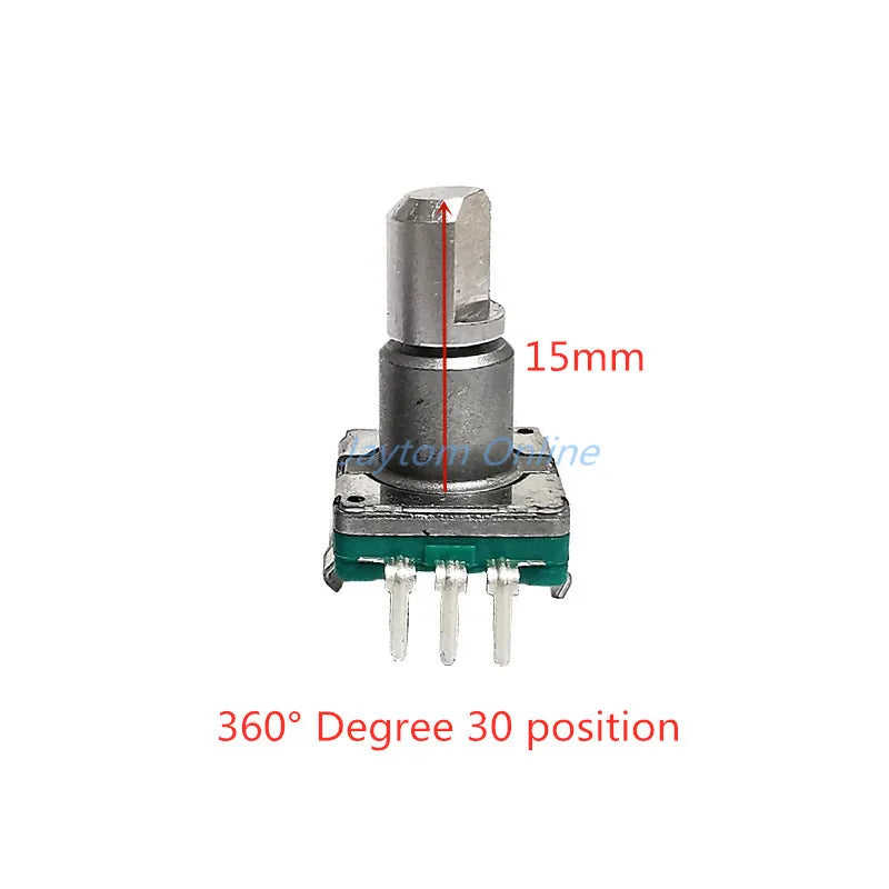 1pc EC11 Encoder Code Rotary Switch ALPS 30 Positions With Push Button 5pin Handle Length 15/17/20mmF Half Shaft