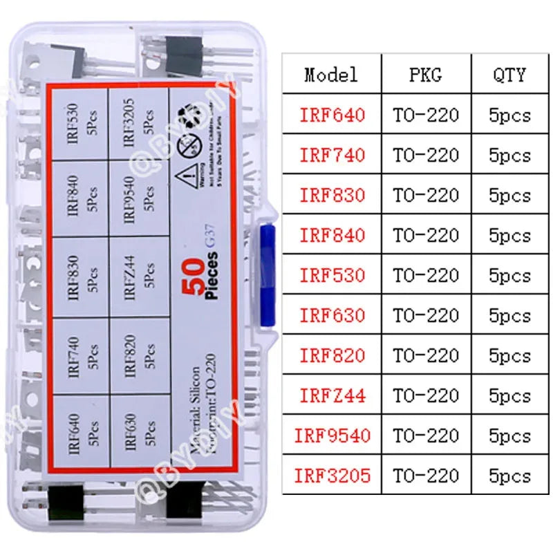 TO92 TO126 TO220 DIP Triode PNP NPN Field-Effect Transistor Assorted Kit Mosfet Thyristor mixed set