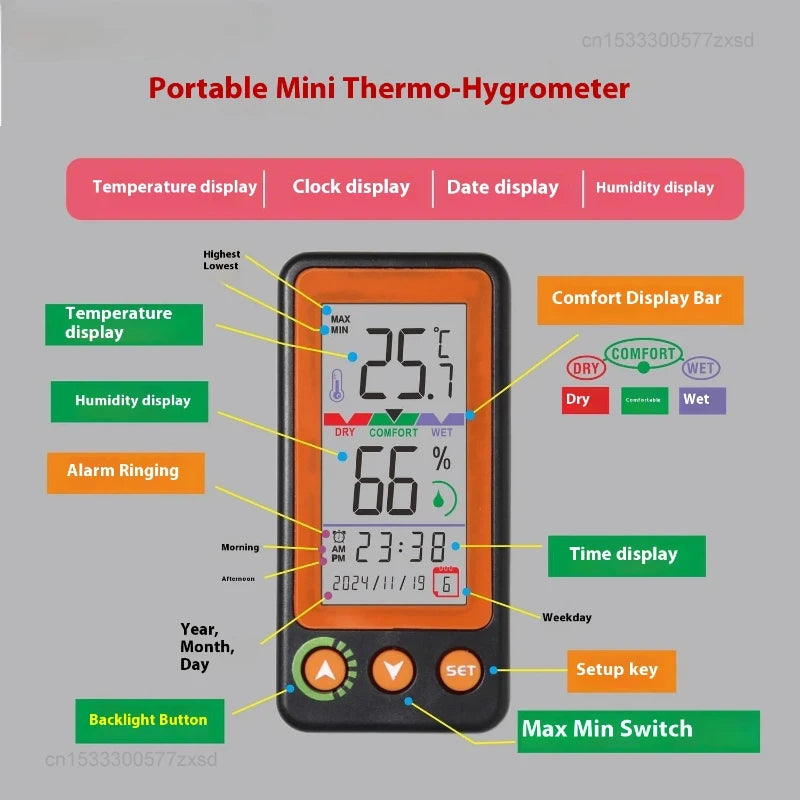 Camping Digital Thermometer Hygrometer Indoor Room Camping Mini Temperature Humidity Meter Sensor Gauge Weather Station Outdoor