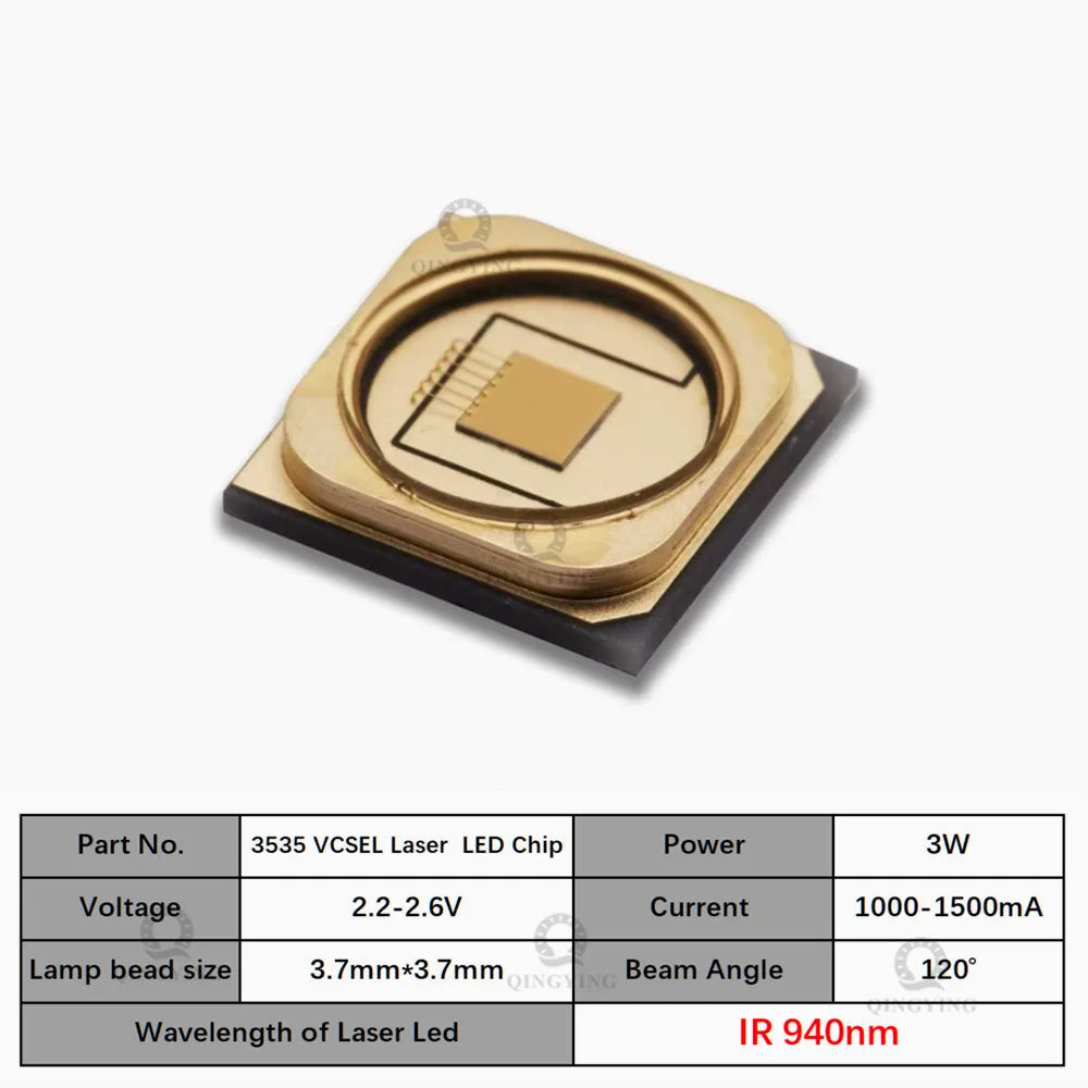 SMD 3535 IR Led Diode Laser Infrared Vcsel Lamp Beads 3W 850nm 940nm 980nm 1064nm 5W 808nm Optical Wafer Heating Medical Beauty