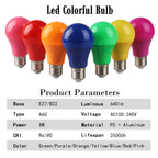 2-10pcs Colorful Bulb B22 E27 110V 220V Red Yellow Blue Green Pink Purple Orange Light Bulb Lamp for Home