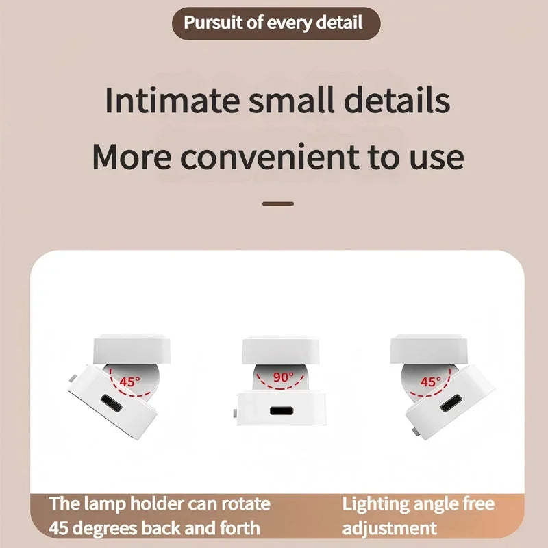 LED Eye‑Caring Desk Lamp Rechargeable Magnetic Night Lights Mirror Front Lamp Dormitory Student Reading Small Desk Lamp