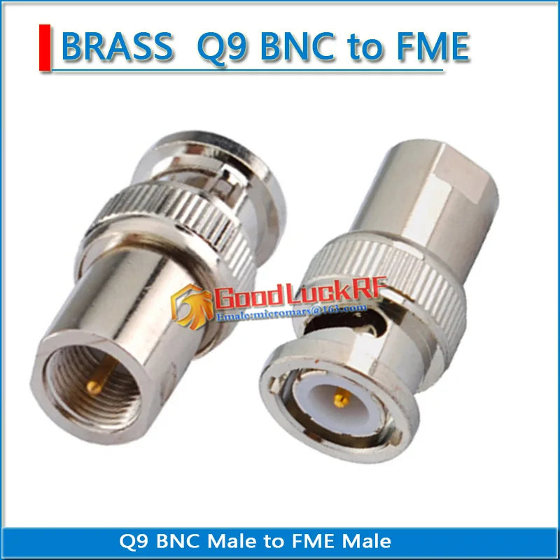 Q9 BNC Male to FME Male Cable Connector Socket FME - BNC Straight Nickel Plated Brass Coaxial RF Adapters