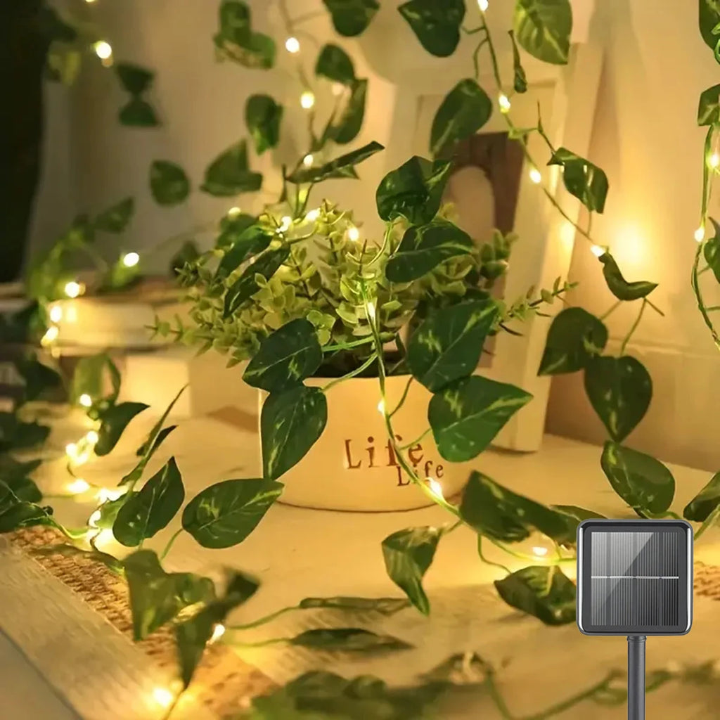 2M 20 LED Green Leaf String Light Garden Lights New Year Decorations String Lamp Wedding Thanksgiving Christmas Decoration