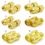 Connector SMA to SMA/ RP-SMA to SMA / RPSMA Male Plug & Female Jack Slide-on Straight RF Coax Adapter Connector for WIFI Antenna