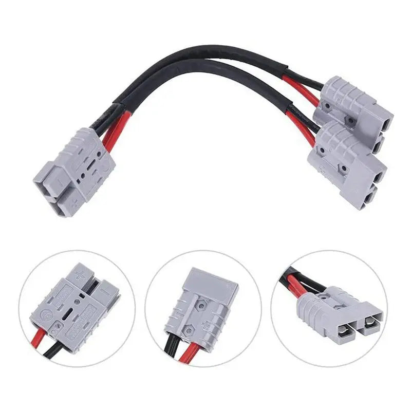 5X 50A For Anderson Plug Connector Dual Y Adapter Battery Power Connector Forklift Power Plug Connector With 6MM Cable-A08Q